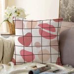 - Sonil-K-7035-Gorsel1 - Realhomes Renkli Bohem Zeminli Kare Çizgiler Dijital Baskılı Modern Raşel Kadife Yastık Kırlent Kılıfı Realhomes