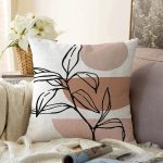 - Sonil-K-7057-Gorsel1 - Realhomes Geometrik Desenli Yaprak Motifli Dijital Baskılı Modern Raşel Kadife Yastık Kırlent Kılıfı Realhomes