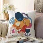 - Sonil-K-7058-Gorsel1 - Realhomes  Onedraw Çizimli Geometrik Desen Dijital Baskılı Modern Raşel Kadife Yastık Kırlent Kılıfı Realhomes