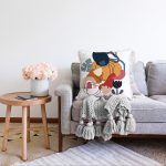 - Sonil-K-7058-Gorsel2 - Realhomes  Onedraw Çizimli Geometrik Desen Dijital Baskılı Modern Raşel Kadife Yastık Kırlent Kılıfı Realhomes