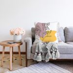 - Sonil-K-7067-Gorsel2 - Realhomes Sarı Pubra Renkli İnce Dal Motifli Dijital Baskılı Modern Raşel Kadife Yastık Kırlent Kılıfı Realhomes