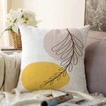 Minimal Desenli Çiçek Motifli Dijital Baskılı Modern Raşel Kadife Yastık Kırlent Kılıfı Realhomes