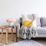 Minimal Desenli Çiçek Motifli Dijital Baskılı Modern Raşel Kadife Yastık Kırlent Kılıfı Realhomes