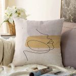 - Sonil-K-7073-Gorsel1 - Realhomes  Soft Zemınde Bayan Silüet Çizimli Dijital Baskılı Modern Raşel Kadife Yastık Kırlent Kılıfı Realhomes