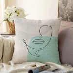 - Sonil-K-7074-Gorsel1 - Realhomes  Soft Zeminde Renkli Bayan Silüet Çizimli Dijital Baskılı Modern Raşel Kadife Kırlent Kılıfı Realhomes