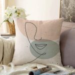 - Sonil-K-7075-Gorsel1 - Realhomes  Pastel Renkli Zemin Üzerine Onedraw Çizimli Dijital Baskılı Modern Raşel Kadife Kırlent Kılıfı Realhomes