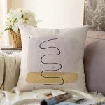 - Sonil-K-7076-Gorsel1 - Realhomes  Renkli Onedraw Çizimli Dijital Baskılı Modern Raşel Kadife Yastık Kırlent Kılıfı Realhomes