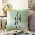 Soft Renkli Onedraw Çizimli Dijital Baskılı Modern Raşel Kadife Yastık Kırlent Kılıfı Realhomes