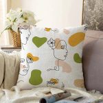 - Sonil-K-7085-Gorsel1 - Realhomes Beyaz Zemınde Bayan Desenli Dijital Baskılı Modern Raşel Kadife Yastık Kırlent Kılıfı Realhomes