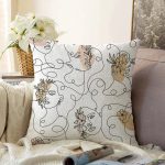 - Sonil-K-7086-Gorsel1 - Realhomes  Beyaz Zemınde Bayan Desenli Dijital Baskılı Modern Raşel Kadife Yastık Kırlent Kılıfı Realhomes