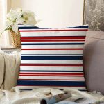 Beyaz Zemınde Renkli Cizgi Detaylı Dijital Baskılı Modern Raşel Kadife Yastık Kırlent Kılıfı Realhomes