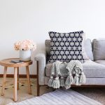 Lacivert Zeminli Beyaz Kartanesi Desenli Dijital Baskılı Modern Raşel Kadife Yastık Kılıfı Realhomes