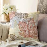 - Sonil-K-7109-Gorsel1 - Realhomes Mavi Zeminli Dumen Ve Halat Desenli Dijital Baskılı Modern Raşel Kadife Yastık Kırlent Kılıfı Realhomes