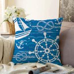 - Sonil-K-7110-Gorsel1 - Realhomes Mavi Beyaz Zeminli Deniz Yıldızı Desenli Dijital Baskılı Modern Raşel Kadife Yastık Kılıfı Realhomes