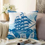 - Sonil-K-7113-Gorsel1 - Realhomes Gold Zemin Uzerinde Sıyah Zigzag Çizimli Dijital Baskılı Modern Raşel Kadife Yastık Kılıfı Realhomes