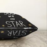 - Sonil-K-7120-Gorsel3 - Realhomes  Gold Zeminde Kucuk Siyah Kalp Desenli Dijital Baskılı Modern Raşel Kadife Yastık Kırlent Kılıfı Realhomes