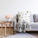 - Sonil-K-7154-Gorsel2 - Realhomes  Beyaz Zemin Üzerinde Gold Yıldızlı Dijital Baskılı Modern Raşel Kadife Yastık Kırlent Kılıfı Realhomes