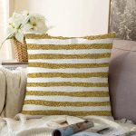 - Sonil-K-7159-Gorsel1 - Realhomes  Beyaz Zeminde Gold Zigzag Desenli Dijital Baskılı Modern Raşel Kadife Yastık Kırlent Kılıfı Realhomes