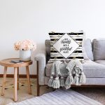 - Sonil-K-7168-Gorsel2 - Realhomes  Beyaz Zeminde Gold Yapraklı Thanks Yazılı Raşel Kadife Yastık Kırlent Kılıfı Realhomes