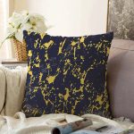 - Sonil-K-7203-Gorsel1 - Realhomes  Siyah Zeminde Gold Detaylı Çizim Dijital Baskılı Modern Raşel Kadife Yastık Kırlent Kılıfı Realhomes