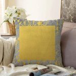 Antrasit Zemin Üzerinde Gold Detaylı Çizim Desenli Modern Raşel Kadife Yastık Kırlent Kılıfı Realhomes