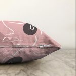 Pudra Zeminde Onedraw Çizimli Silüet Dijital Baskılı Modern Raşel Kadife Yastık Kırlent Kılıfı Realhomes