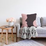 - Sonil-K-7234-Gorsel2 - Realhomes  Pudra Zeminde Onedraw Çizimli Silüet Dijital Baskılı Modern Raşel Kadife Yastık Kırlent Kılıfı Realhomes