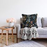 - Sonil-K-7252-Gorsel2 - Realhomes  Siyah Zemin Üzerinde Rengarenk Çiçek Desenli Raşel Kadife Yastık Kırlent Kılıfı Realhomes