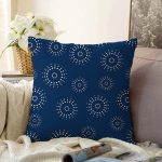 - Sonil-K-7257-Gorsel1 - Realhomes  Lacivert Zeminli Puantiye Desenli Dijital Baskılı Modern Raşel Kadife Yastık Kırlent Kılıfı Realhomes