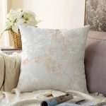 Renkli Zeminli Sarmaşık Desenli Dijital Baskılı Modern Raşel Kadife Yastık Kırlent Kılıfı Realhomes