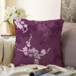 Rengarenk Zemin Üzerinde Çiçek Desenli Dijital Baskılı Modern Raşel Kadife Yastık Kırlent Kılıfı Realhomes