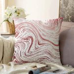 Beyaz Zeminli Renkli Soyut Çizim Dijital Baskılı Modern Raşel Kadife Yastık Kırlent Kılıfı Realhomes