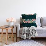 - Sonil-K-7280-Gorsel2 - Realhomes  Rengarenk Zemin Üzerinde Çiçek Desenli Dijital Baskılı Modern Raşel Kadife Yastık Kırlent Kılıfı Realhomes