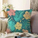 - Sonil-K-7320-Gorsel1 - Realhomes  Siyah Zemin Üzerinde Rengarenk Çiçek Desenli Raşel Kadife Yastık Kırlent Kılıfı Realhomes