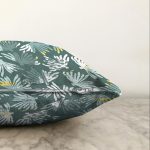 - Sonil-K-7325-Gorsel3 - Realhomes Renkli Zemin Üzerinde Onedraw Çizimli Yaprak Motifli Raşel Kadife Yastık Kırlent Kılıfı Realhomes