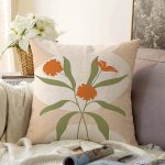 - Sonil-K-7334-Gorsel1 - Realhomes  Soft Rengarenk Onedraw Çizimli Çiçek Desenli Raşel Kadife Yastık Kırlent Kılıfı Realhomes