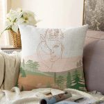 Soft Zeminde Onedraw Çizimli Bayan Silüeti Dijital Baskılı Modern Raşel Kadife Kırlent Kılıfı Realhomes