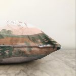 Soft Zeminde Onedraw Çizimli Bayan Silüeti Dijital Baskılı Modern Raşel Kadife Kırlent Kılıfı Realhomes