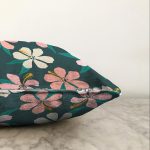- Sonil-K-7355-Gorsel3 - Realhomes  Renkli Zemin Üzerinde Yaprak Motifli Dijital Baskılı Modern Raşel Kadife Yastık Kırlent Kılıfı Realhomes