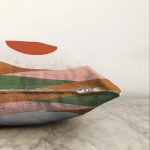 Pastel Renkli Zeminli Onedraw Çizimli Dijital Baskılı Modern Raşel Kadife Yastık Kırlent Kılıfı Realhomes