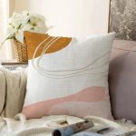 - Sonil-K-7362-Gorsel1 - Realhomes Pastel Renkli Zeminli Onedraw Çizimli Dijital Baskılı Modern Raşel Kadife Yastık Kırlent Kılıfı Realhomes