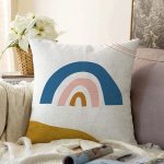 Pastel Renkli Zeminli Onedraw Çizimli Dijital Baskılı Modern Raşel Kadife Yastık Kırlent Kılıfı Realhomes