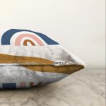 Pastel Renkli Zeminli Onedraw Çizimli Dijital Baskılı Modern Raşel Kadife Yastık Kırlent Kılıfı Realhomes