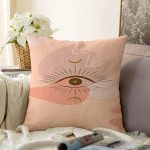 - Sonil-K-7368-Gorsel1 - Realhomes Pastel Renkli Zeminli Onedraw Çizimli Dijital Baskılı Modern Raşel Kadife Yastık Kırlent Kılıfı Realhomes