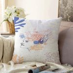 - Sonil-K-7373-Gorsel1 - Realhomes  Beyaz Zemin Üzerinde Onedraw Çizimli Bayan Silüeti Modern Raşel Kadife Yastık Kırlent Kılıfı Realhomes