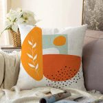 Beyaz Zemin Üzerinde Onedraw Çizim Dijital Baskılı Modern Raşel Kadife Yastık Kırlent Kılıfı Realhomes