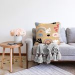 - Sonil-K-7385-Gorsel2 - Realhomes Hardal Zeminli Rengarenk Çiçek Desenli Dijital Baskılı Modern Raşel Kadife Yastık Kırlent Kılıfı Realhomes