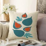 - Sonil-K-7396-Gorsel1 - Realhomes  Renkli Zeminde Onedraw Çizimli Avakado Temalı Dijital Baskılı Modern Raşel Kadife Yastık Kılıfı Realhomes