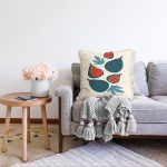 - Sonil-K-7396-Gorsel2 - Realhomes  Renkli Zeminde Onedraw Çizimli Avakado Temalı Dijital Baskılı Modern Raşel Kadife Yastık Kılıfı Realhomes