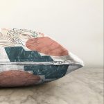 - Sonil-K-7404-Gorsel3 - Realhomes  Beyaz Zeminde Onedraw Çizimli Erkek Silüeti Dijital Baskılı Modern Raşel Kadife Yastık Kılıfı Realhomes